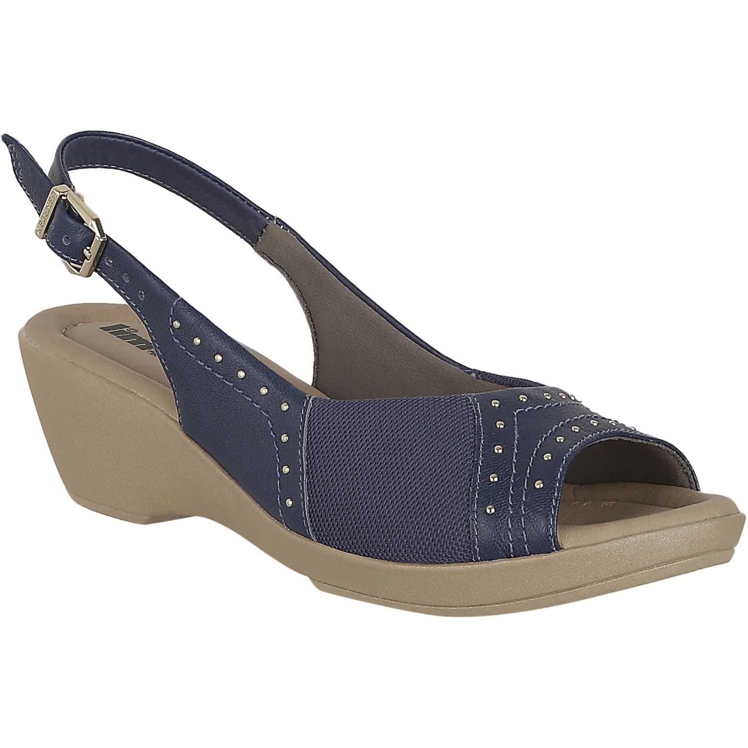 Sandalia de Mujer Limoni , Cuero sct 1464 Azul, Hecho en Brasil , Usaflex CONFORT