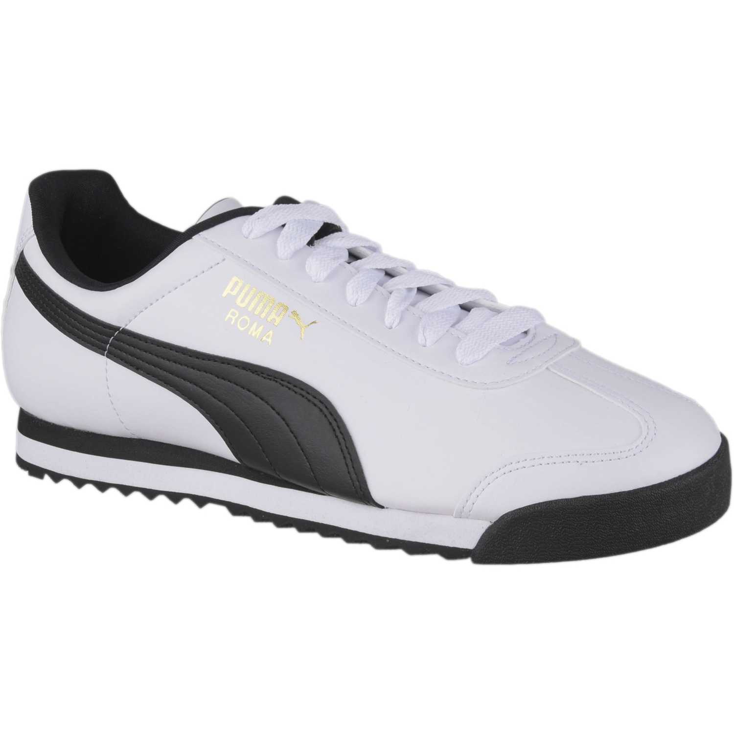 tenis puma roma negro con blanco